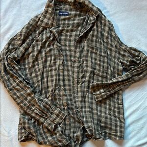 Plaid Button-Up Shirt